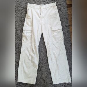 Aritzia TNA White/Cream Corbett Corduroy Cargo Pant (8)